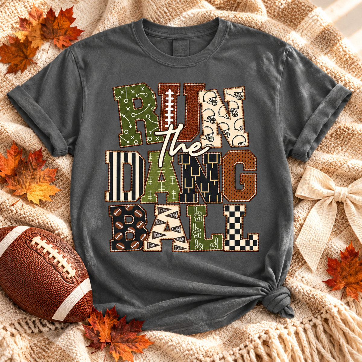 Run the Dang Ball Football Tee | Comfort Colors Pepper