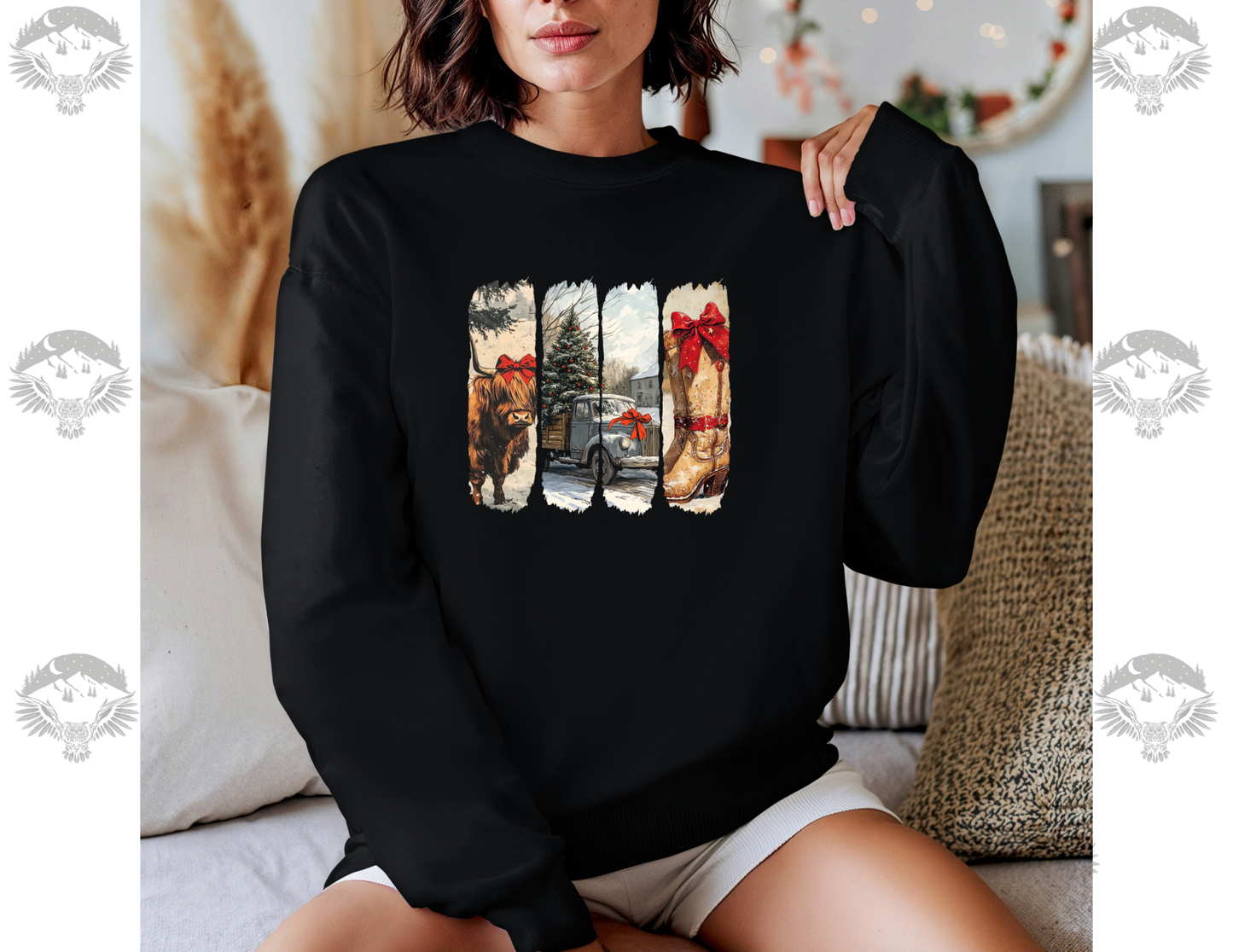 Rustic Cowboy Christmas Crewneck