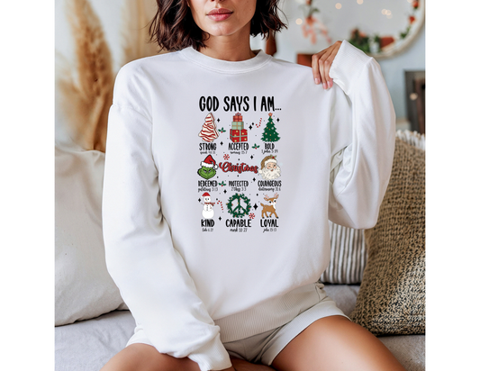 “God Says I Am…” Gildan Softstyle Crewneck
