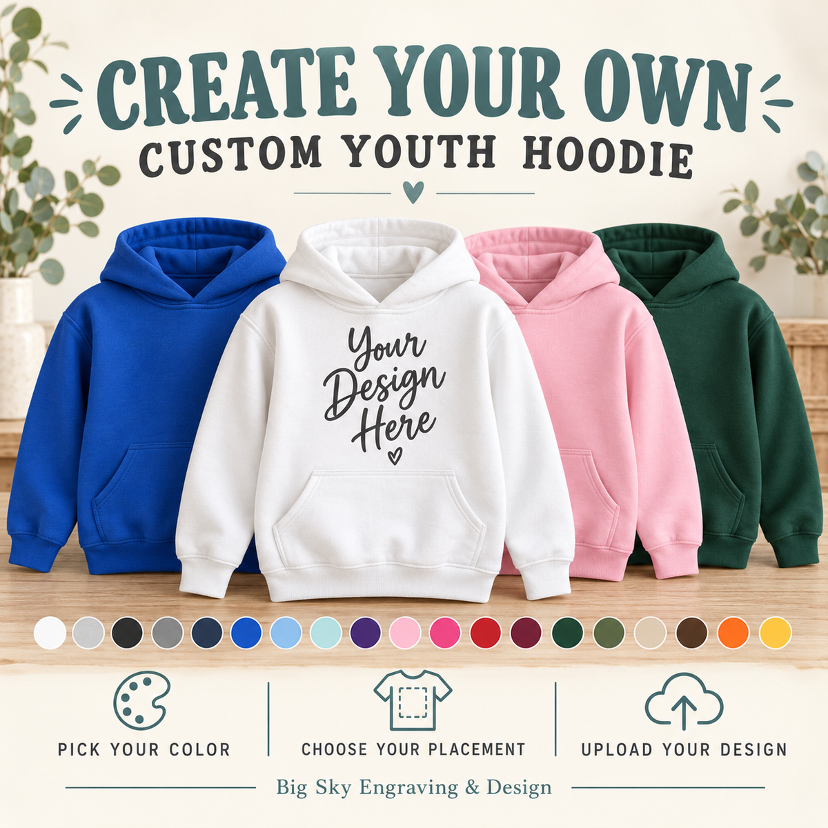 Create Your Own Custom Youth Hoodie | Gildan Heavy Blend®