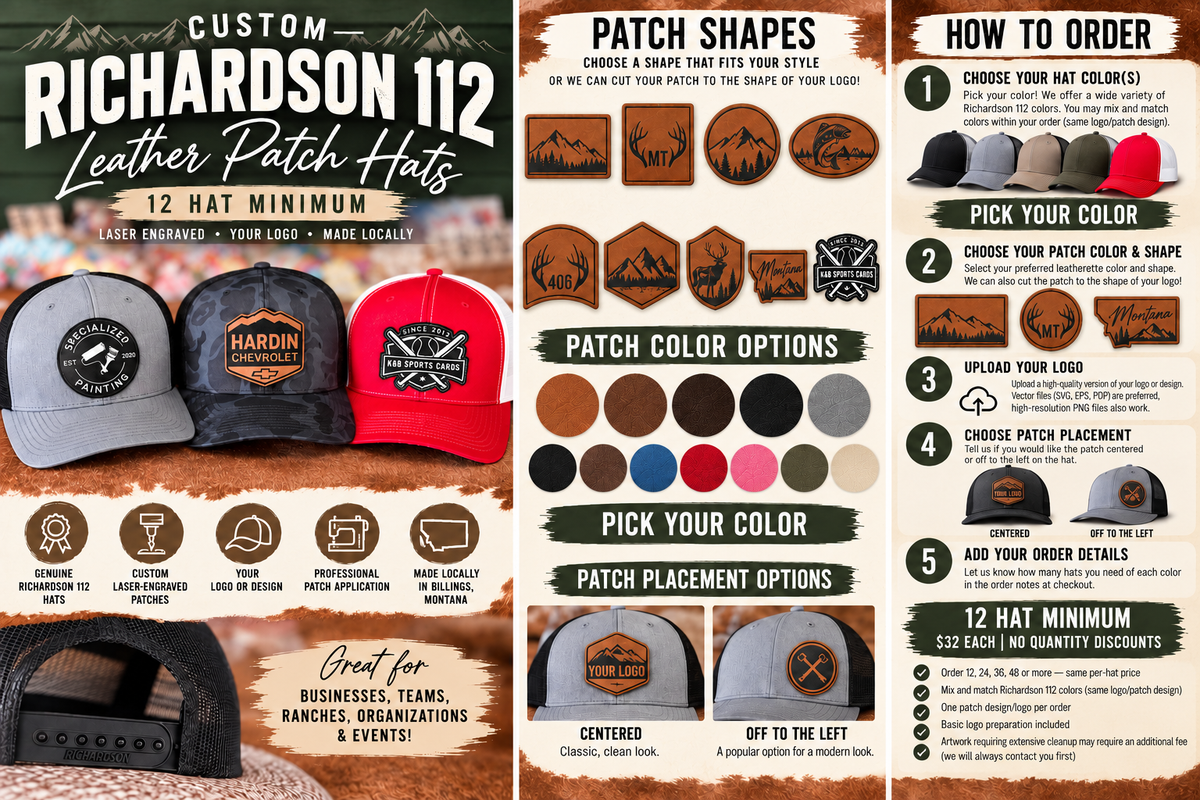 Custom Richardson 112 Leather Patch Hats