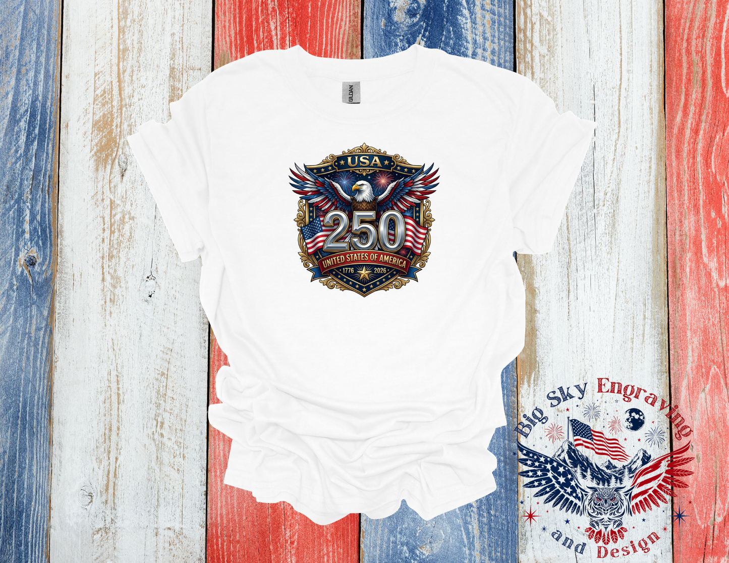 USA 250 Anniversary Eagle – Gildan Softstyle T-Shirt