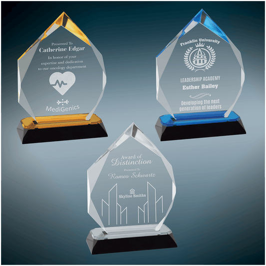 Personalized Diamond Acrylic Award with Base