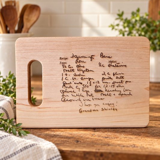 Handwritten Recipe Keepsake — Personalized Maple Cutting Board