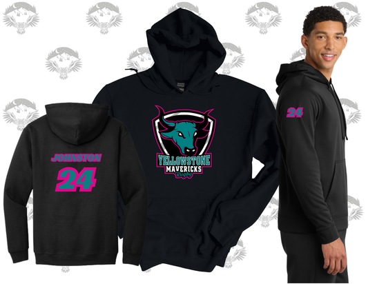 Yellowstone Mavericks Rugby Gildan Hooded Sweatshirt with Customization