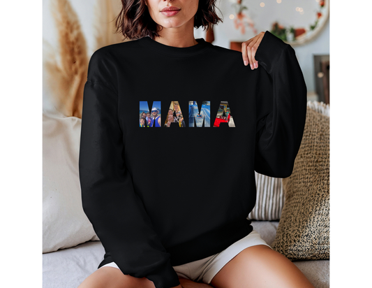 Mama Crewneck with Picture Letters