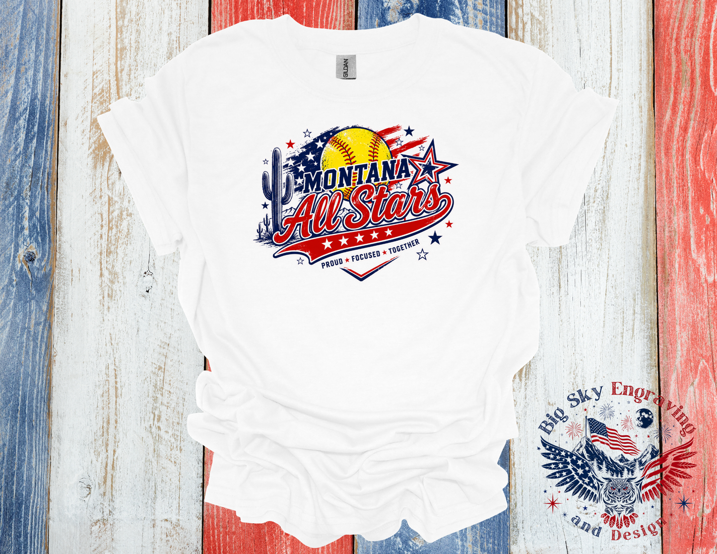 Softball All Stars Patriotic T-Shirt