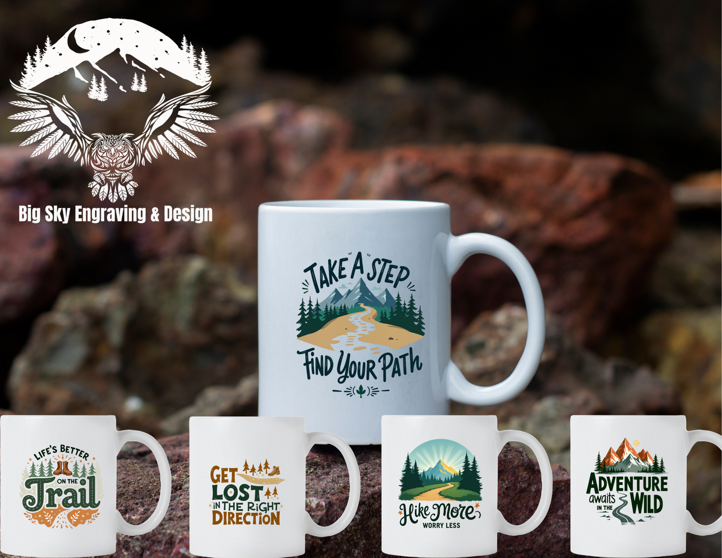 Hike More, Sip Often – Ceramic Mug Collection